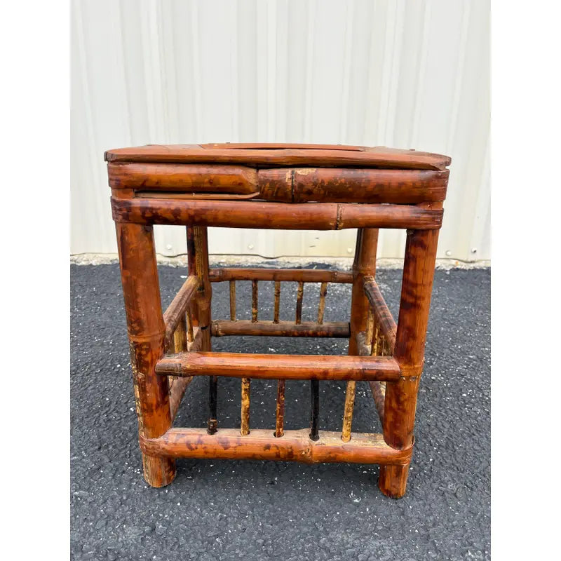 Mid 1900s Asian Dry-Joint Tortoise Bamboo Planter Stand