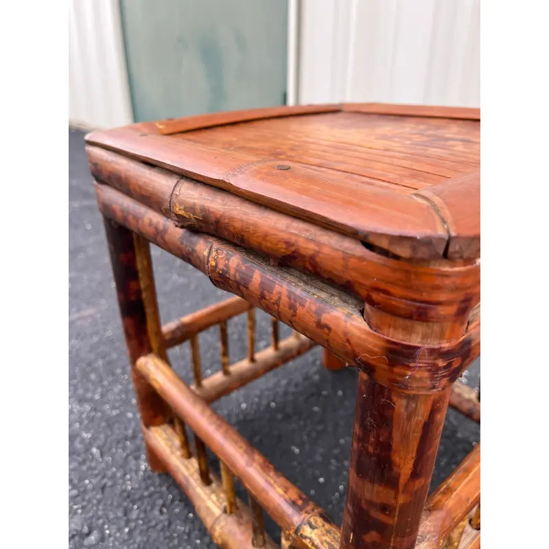 Mid 1900s Asian Dry-Joint Tortoise Bamboo Planter Stand