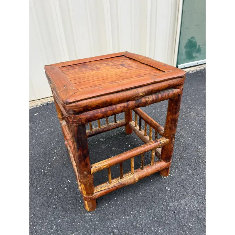 Mid 1900s Asian Dry-Joint Tortoise Bamboo Planter Stand