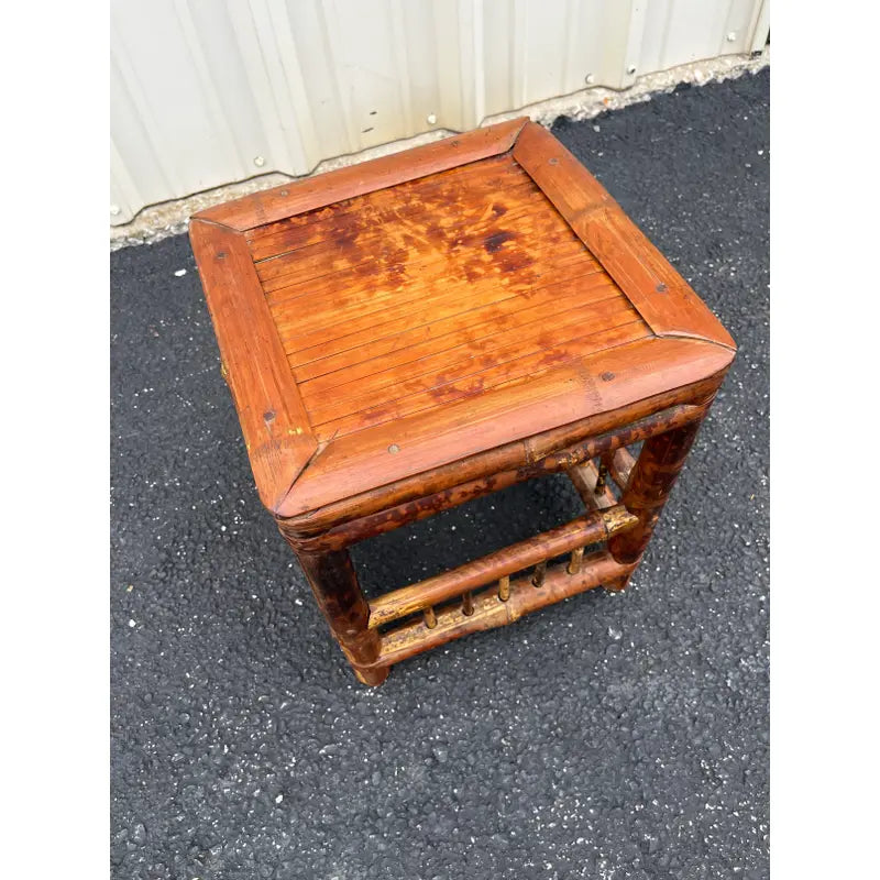 Mid 1900s Asian Dry-Joint Tortoise Bamboo Planter Stand
