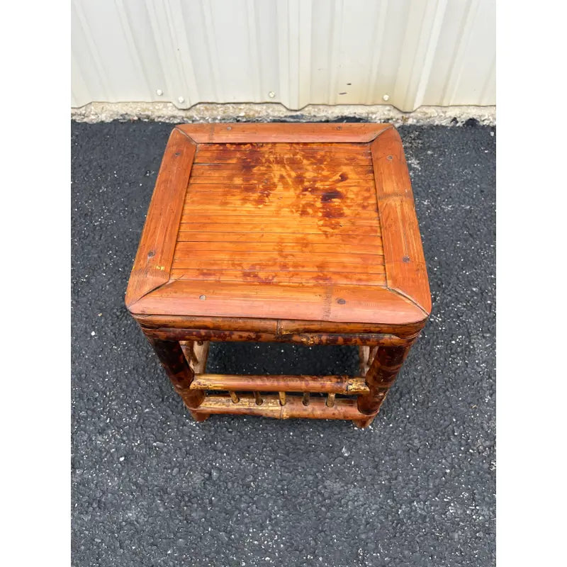 Mid 1900s Asian Dry-Joint Tortoise Bamboo Planter Stand