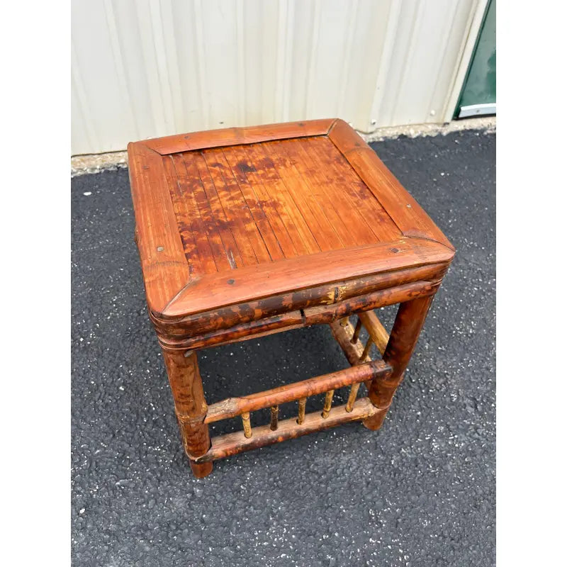 Mid 1900s Asian Dry-Joint Tortoise Bamboo Planter Stand
