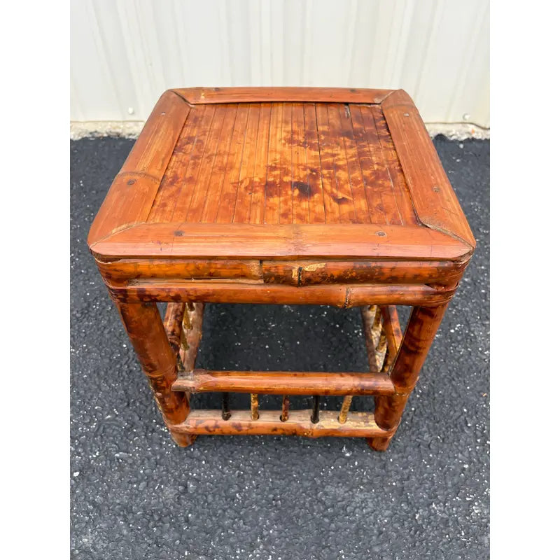 Mid 1900s Asian Dry-Joint Tortoise Bamboo Planter Stand