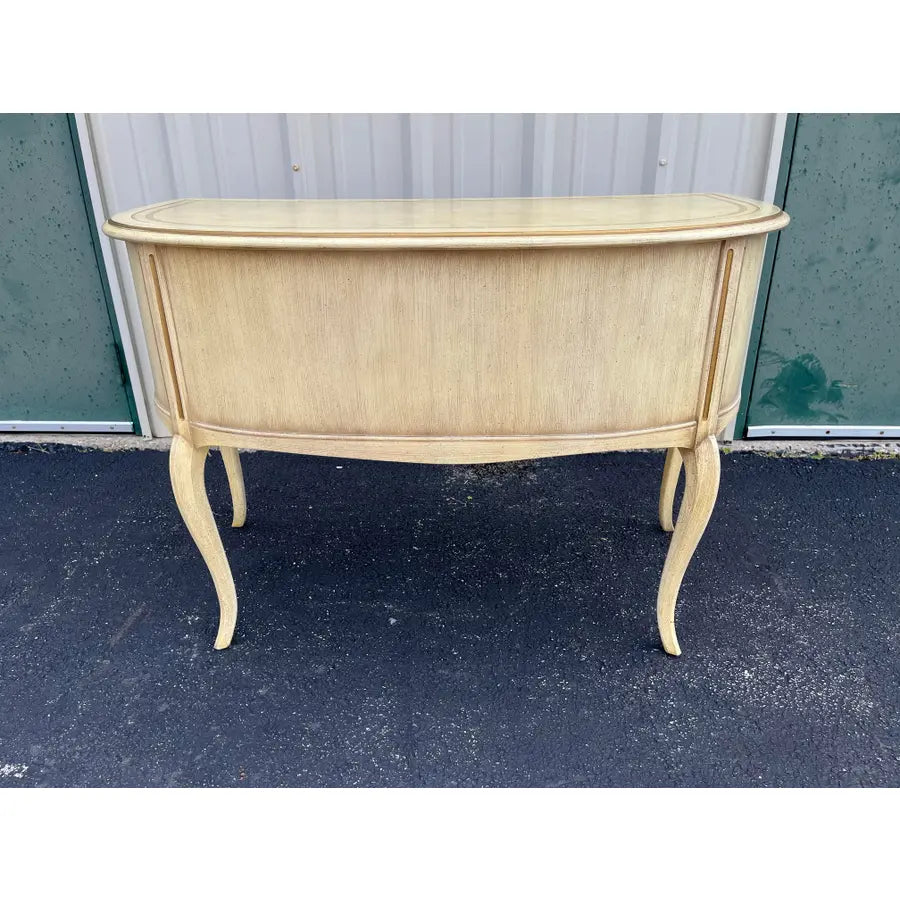Mid 20th Century Sligh Lowry French Provincial Leather Top Curved Writing Desk
