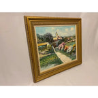 Ming Feng Framed Oil Painting on Canvas 32"- Village Landscape