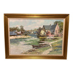 Ming Feng Original Landscape Oil Painting on Canvas 43"- Untitled, Framed