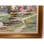 Ming Feng Original Landscape Oil Painting on Canvas 43"- Untitled, Framed