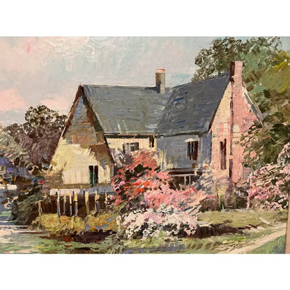 Ming Feng Original Landscape Oil Painting on Canvas 43"- Untitled, Framed