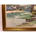 Ming Feng Original Landscape Oil Painting on Canvas 43"- Untitled, Framed