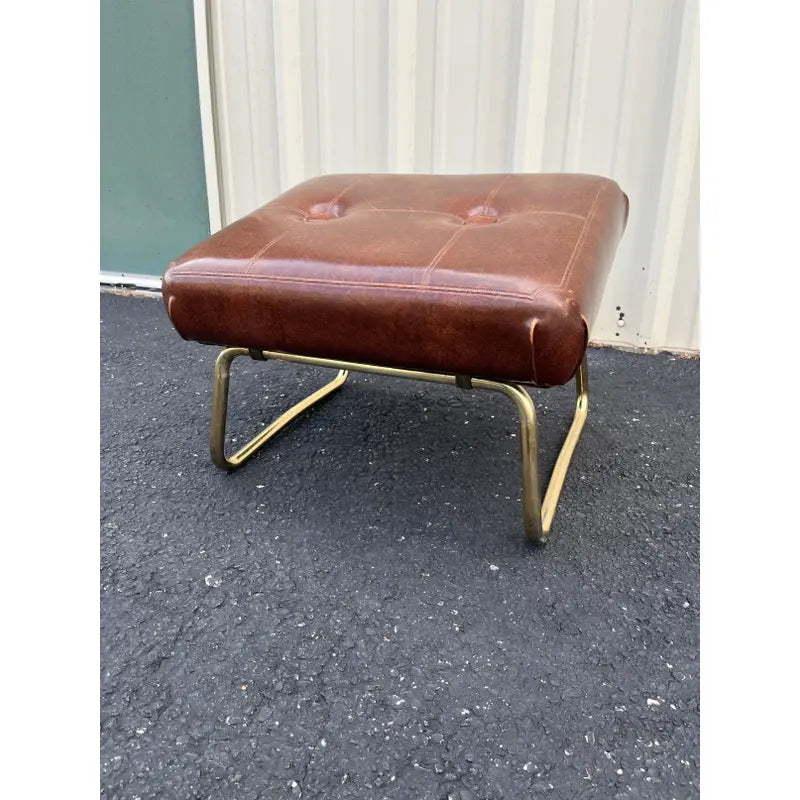 Pearl Wick Leg Lounger- 1960s Adjustable Vinyl Footstool