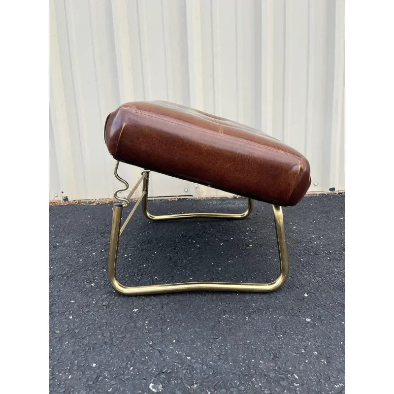 Pearl Wick Leg Lounger- 1960s Adjustable Vinyl Footstool