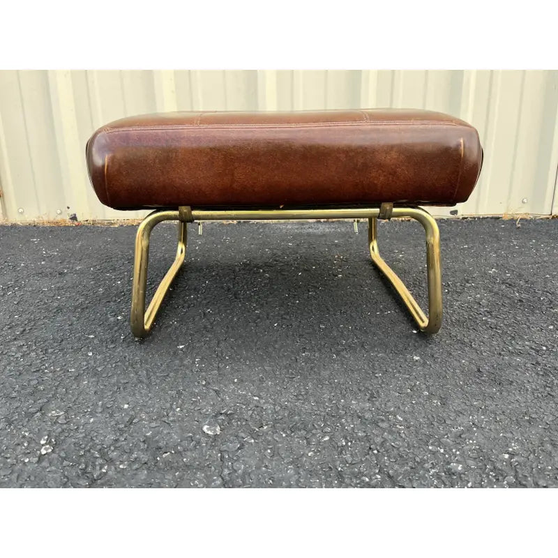 Pearl Wick Leg Lounger- 1960s Adjustable Vinyl Footstool
