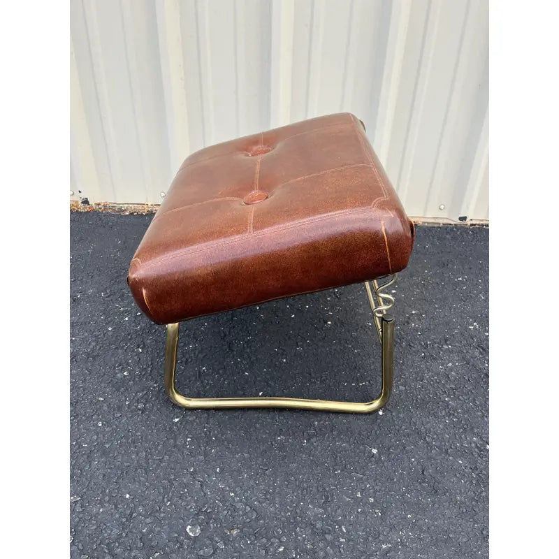 Pearl Wick Leg Lounger- 1960s Adjustable Vinyl Footstool
