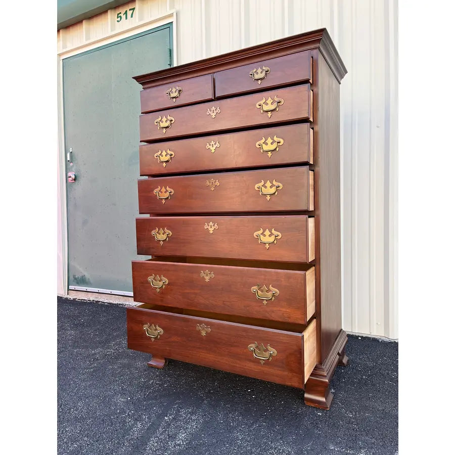 Pennsylvania House 8-Drawer Cherry Chippendale Tall Chest of Drawers