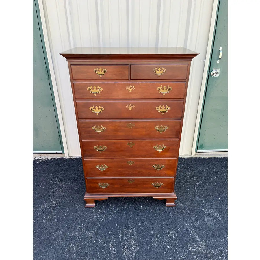 Pennsylvania House 8-Drawer Cherry Chippendale Tall Chest of Drawers