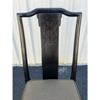 Raymond Sobota for Century- Black Lacquer and Burlwood Dining Table and Chairs- Set of 5