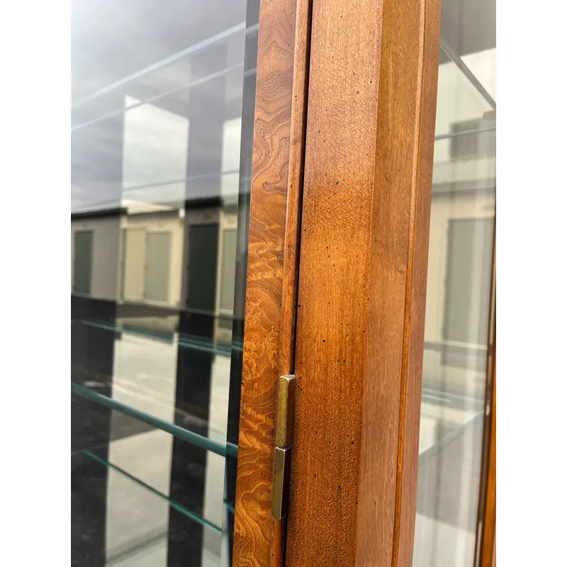 Raymond Sobota for Century Chin Hua Burlwood Illuminated Display Cabinet