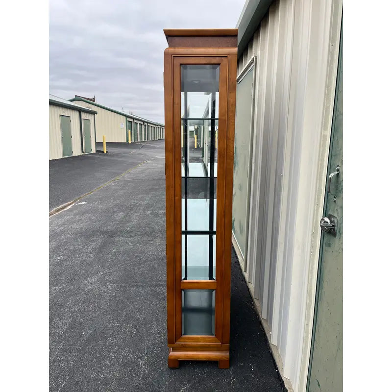 Raymond Sobota for Century Chin Hua Burlwood Illuminated Display Cabinet