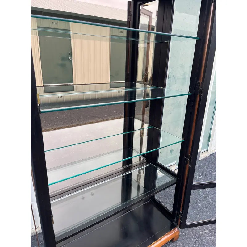 Raymond Sobota for Century Chin Hua Burlwood Illuminated Display Cabinet