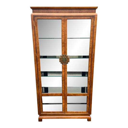 Raymond Sobota for Century Chin Hua Burlwood Illuminated Display Cabinet