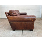 Restoration Hardware Lancaster Down Leather Sofa in Italian Brompton Cocoa