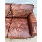 Restoration Hardware Lancaster Down Leather Sofa in Italian Brompton Cocoa