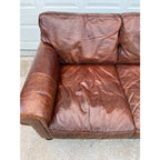 Restoration Hardware Lancaster Down Leather Sofa in Italian Brompton Cocoa