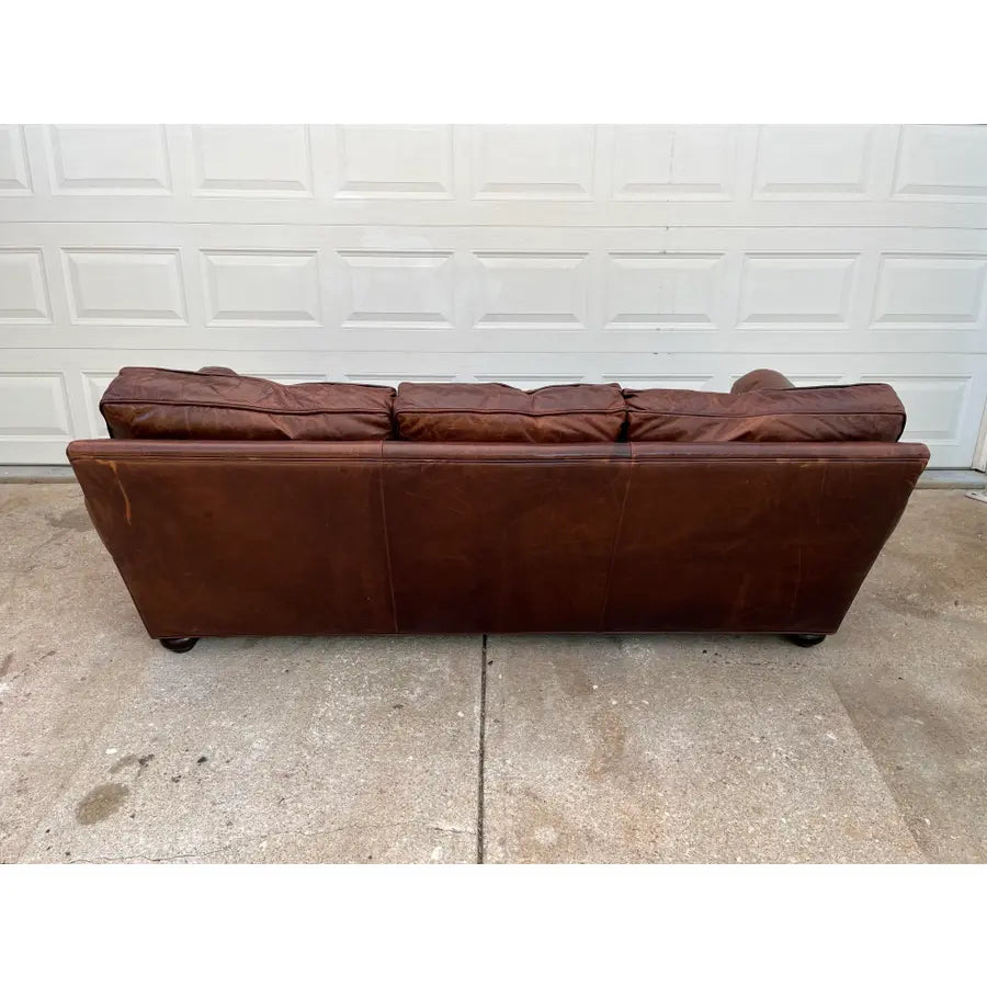 Restoration Hardware Lancaster Down Leather Sofa in Italian Brompton Cocoa