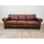 Restoration Hardware Lancaster Down Leather Sofa in Italian Brompton Cocoa