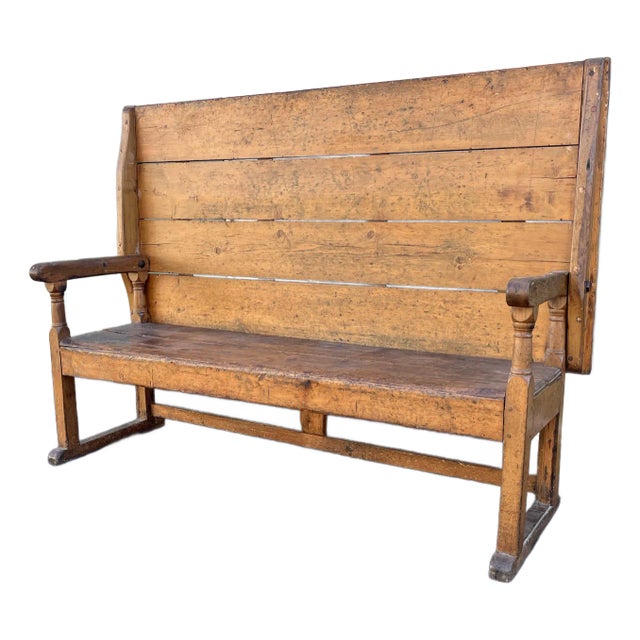 Rustic American Oak Farmhouse Hutch Table C. 1800-1820