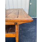 Rustic American Oak Farmhouse Hutch Table C. 1800-1820