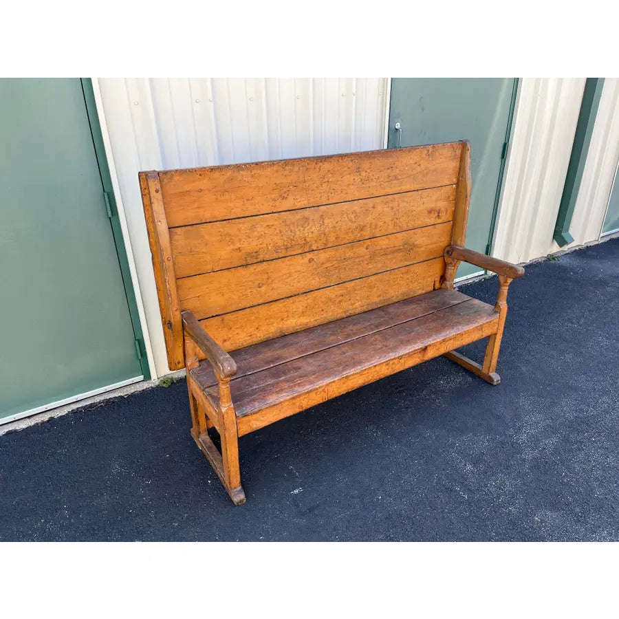 Rustic American Oak Farmhouse Hutch Table C. 1800-1820