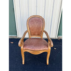 Rustic Farmhouse Leather Medallion Back Dining Chairs- Set of 4