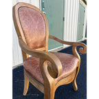 Rustic Farmhouse Leather Medallion Back Dining Chairs- Set of 4