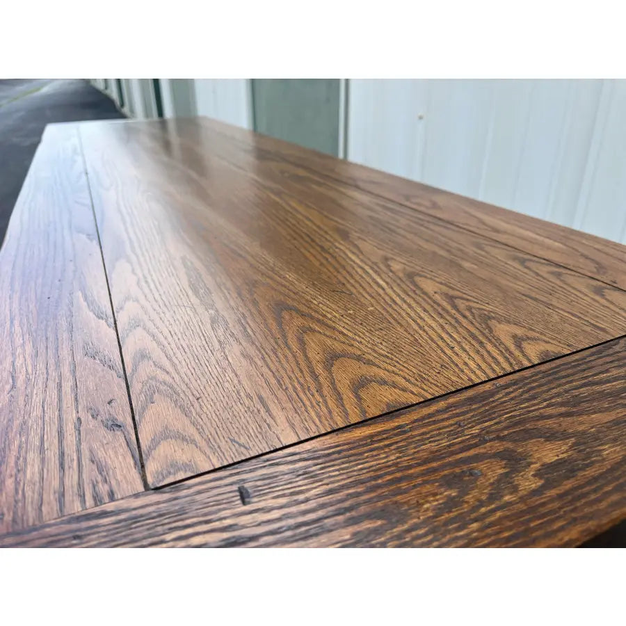 Rustic Tavern Oak Flip Top Dining Console Table
