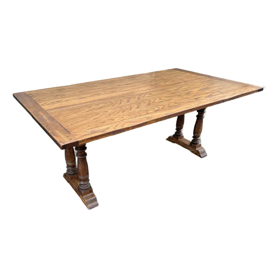 Rustic Tavern Oak Flip Top Dining Console Table