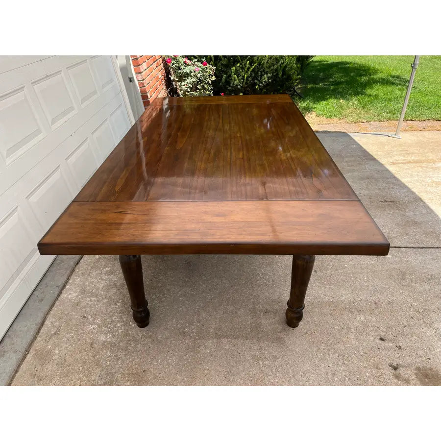 Rustic Walnut Farmhouse Extension Dining Table