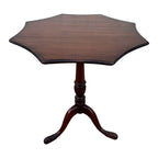 Scalloped Edge Inlaid Octagonal Mahogany Lamp Side Table