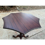 Scalloped Edge Inlaid Octagonal Mahogany Lamp Side Table