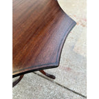 Scalloped Edge Inlaid Octagonal Mahogany Lamp Side Table