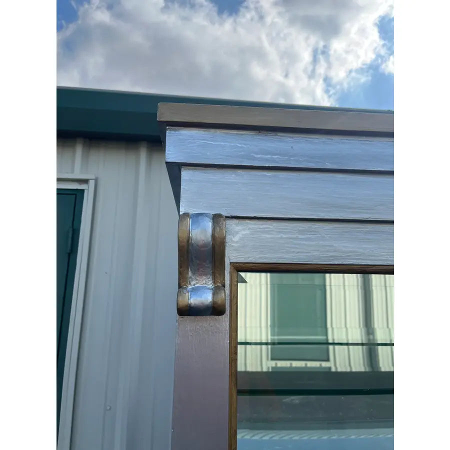 Silver Painted Mirrored 6-Shelf Illuminated Display or Curio Cabinet