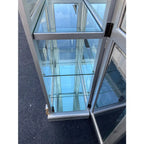 Silver Painted Mirrored 6-Shelf Illuminated Display or Curio Cabinet