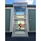 Silver Painted Mirrored 6-Shelf Illuminated Display or Curio Cabinet