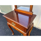 Single Drawer Cherry Entryway Console Table With Mirror