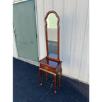 Single Drawer Cherry Entryway Console Table With Mirror