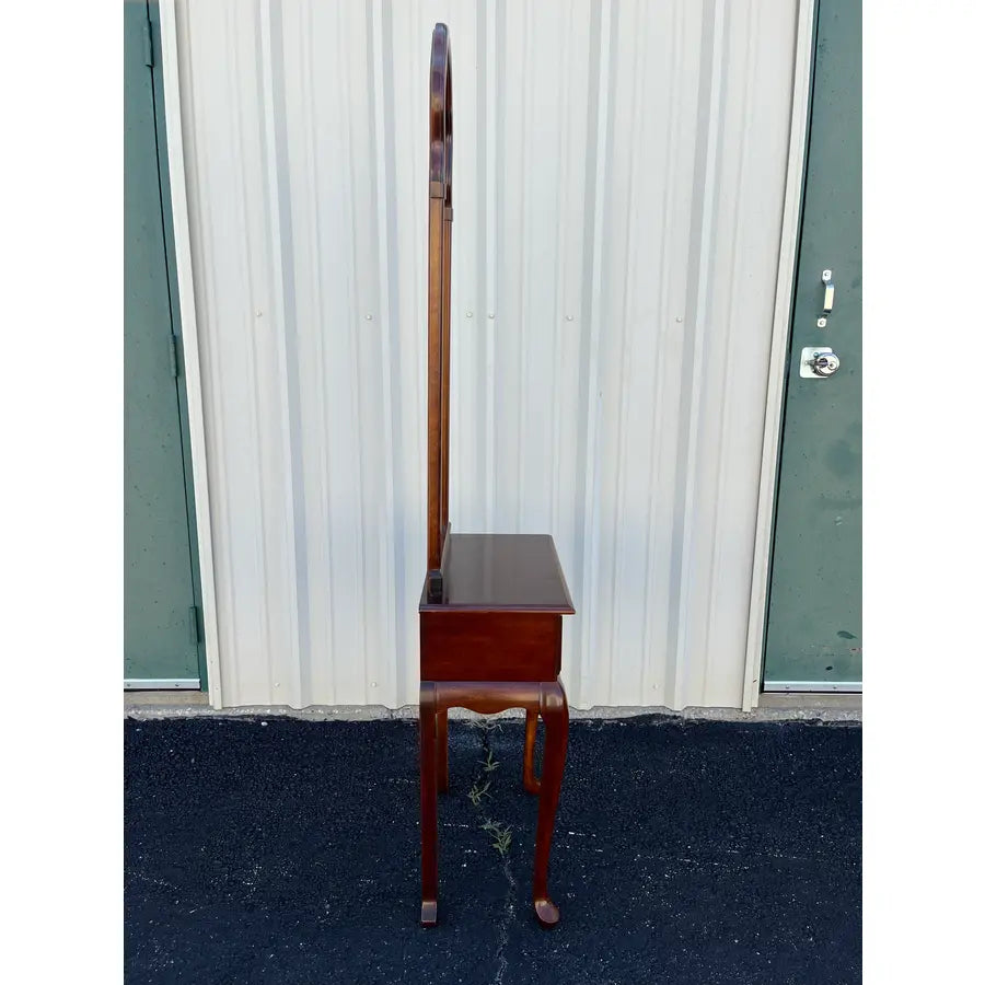 Single Drawer Cherry Entryway Console Table With Mirror