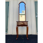 Single Drawer Cherry Entryway Console Table With Mirror