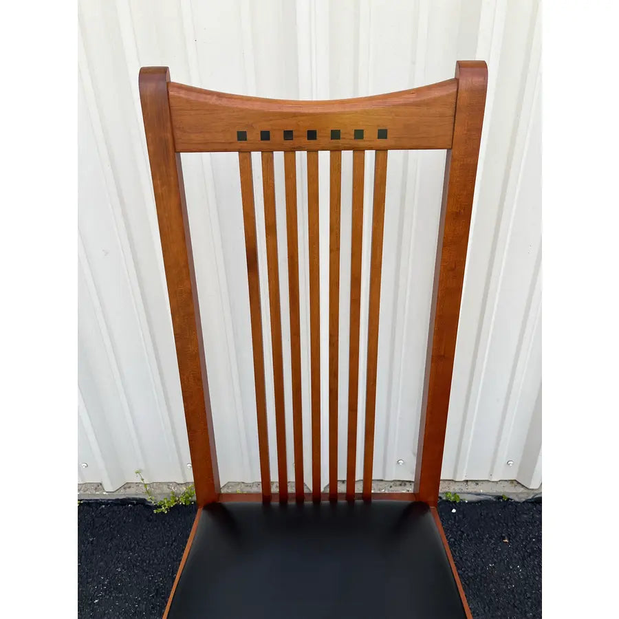 Stickley 21st Century Collection Cherry & Leather Mission Dining Chairs- Set of 6