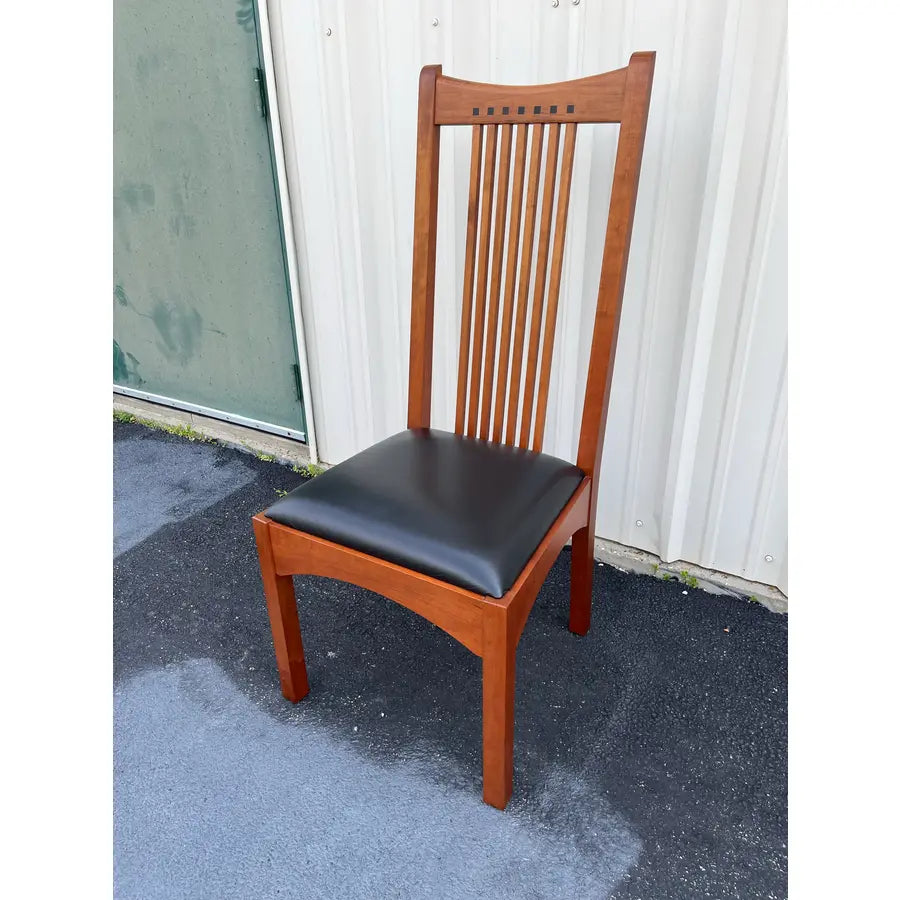 Stickley 21st Century Collection Cherry & Leather Mission Dining Chairs- Set of 6