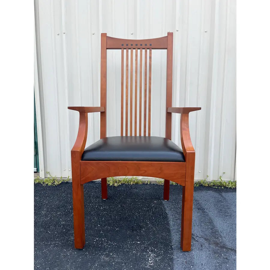 Stickley 21st Century Collection Cherry & Leather Mission Dining Chairs- Set of 6